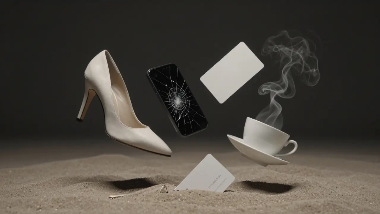 Floating fragments symbolize the hidden, fragile world of elite companionship in Abu Dhabi.